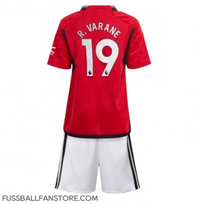 Manchester United Raphael Varane #19 Replik Heimtrikot Kinder 2023-24 Kurzarm (+ Kurze Hosen)